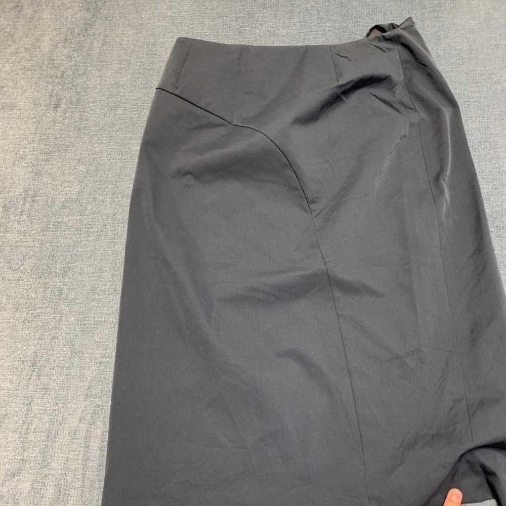 A|X Armani Exchange Midi Skirt Womens 0 Gray Side Slit Back Zip Pleated Outdoor